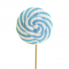Light Blue Round Lollipop 50gr, 10 Pieces