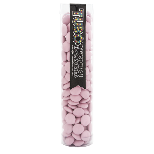 Tubo Bottoni di Cioccolato Rosa, 175g